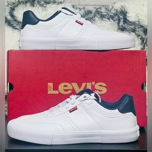 Levi's Men's White and Dark Blue Sneakers